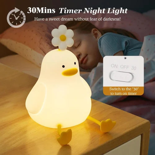 Silicone Duck Night Light – Adjustable Multicolor LED for Kids Room