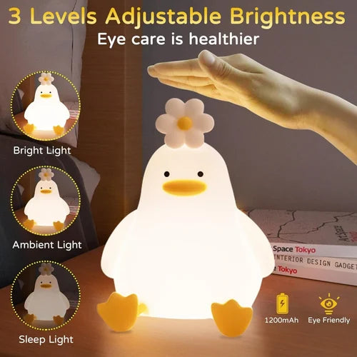 Silicone Duck Night Light – Adjustable Multicolor LED for Kids Room