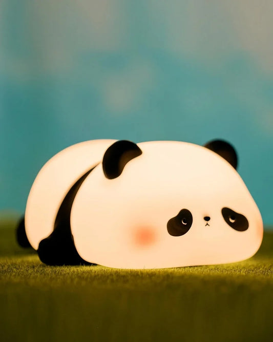 Silicone Sleeping Panda Night Lamp – Warm White, Touch-Activated