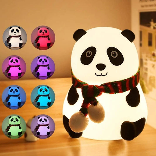 Panda Silicone Table Lamp – Touch-Activated, Multicolor LED Light
