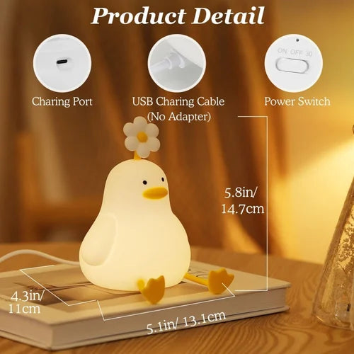 Silicone Duck Night Light – Adjustable Multicolor LED for Kids Room