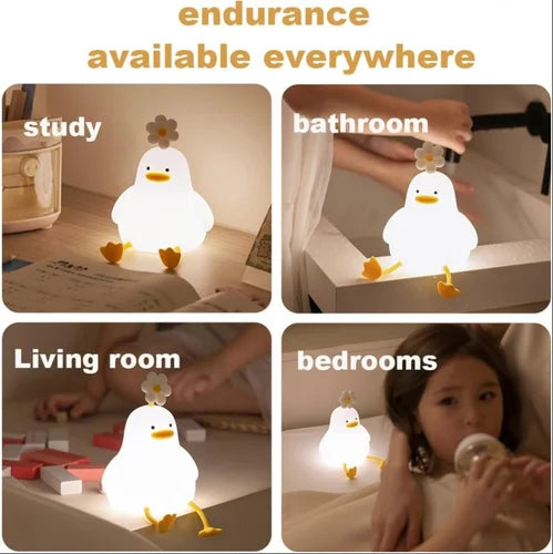 Silicone Duck Night Light – Adjustable Multicolor LED for Kids Room